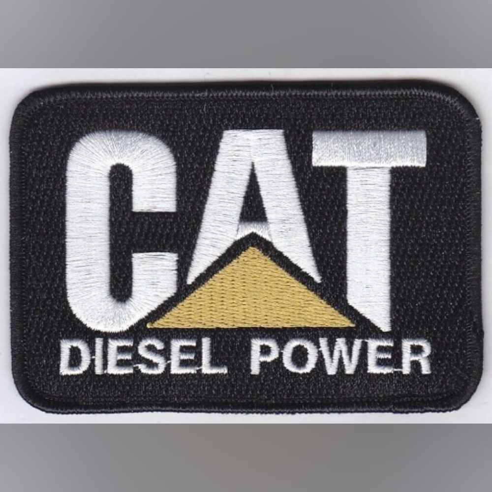 Vintage Retro Style Cat Diesel Power Caterpillar Embroidered Patch 4" x 2.75" He